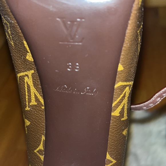 100% Authentic Louis Vuitton Monogram Canvas Vanity Ankle Strap Peep Toe - Picture 8 of 16